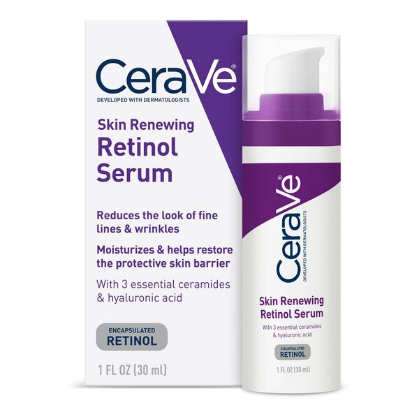 CeraVe Skin Renewing Retinol Face Cream Serum, Radiant Skin, 1 OZ
