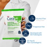 CeraVe Hydrating Makeup Removing Plant-Based Wipes with Ceramides and Glycerin, 25CT, thumbnail image