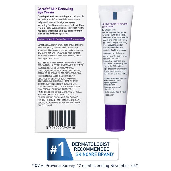 CeraVe Under Eye Cream for Wrinkles and Dark Circles with Caffeine