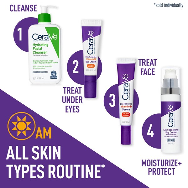 CeraVe Vitamin C Eye Cream with Hyaluronic Acid 5% Vitamin C, .5 OZ