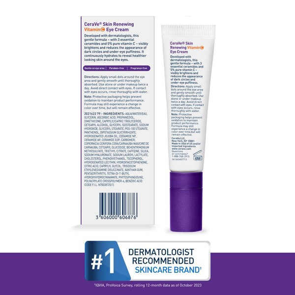 CeraVe Vitamin C Eye Cream with Hyaluronic Acid 5% Vitamin C, .5 OZ
