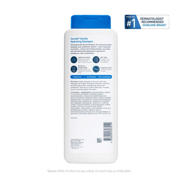 CeraVe Gentle Hydrating Shampoo, 12 OZ