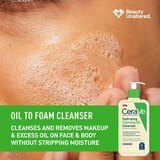 CeraVe Hydrating Foaming Oil Cleanser Wash for Dry to Very Dry Skin for Face and Body, 16 oz, thumbnail image