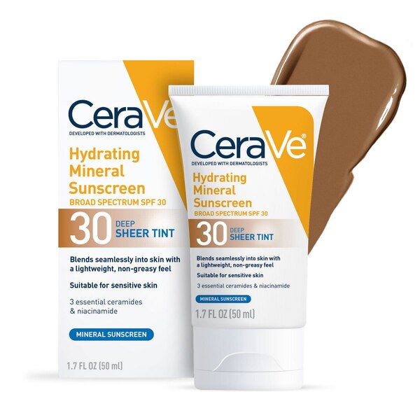 CeraVe Hydrating Sunscreen Sheer Tint Lotion, Deep
