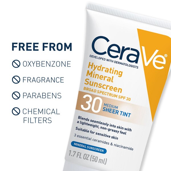 CeraVe Hydrating Sunscreen Sheer Tint Lotion, Deep