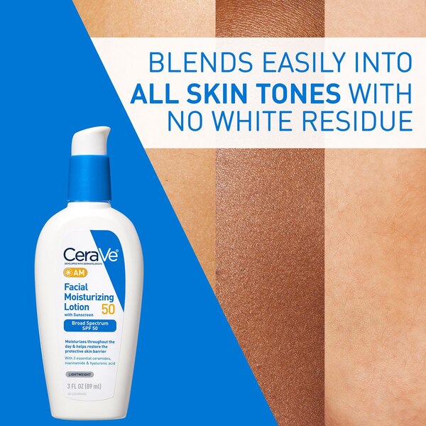 CeraVe AM Facial Moisturizing Lotion, SPF 50, 3 OZ