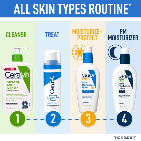 CeraVe AM Facial Moisturizing Lotion, SPF 50, 3 OZ