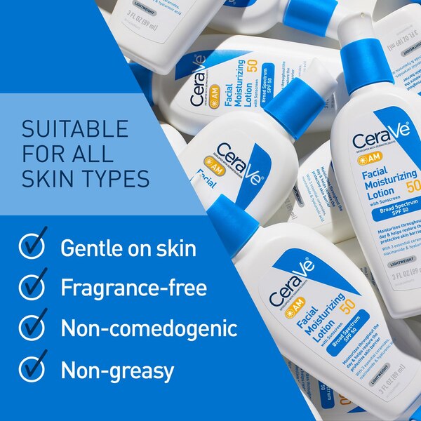 CeraVe AM Facial Moisturizing Lotion, SPF 50, 3 OZ