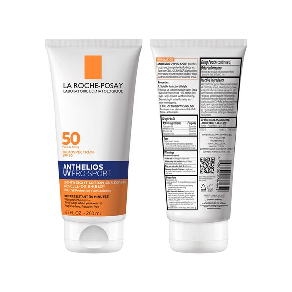 La Roche-Posay Anthelios UV Pro Sport Lightweight Lotion Sunscreen, SPF 50 