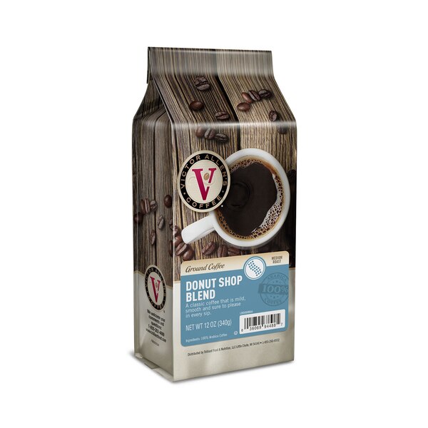 Victor Allen's Donut Shop Blend Ground Coffee, Medium Roast, 12 oz