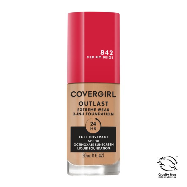 CoverGirl Outlast Extreme Wear 3-in-1 Full Coverage Liquid Foundation with SPF 18 Sunscreen
