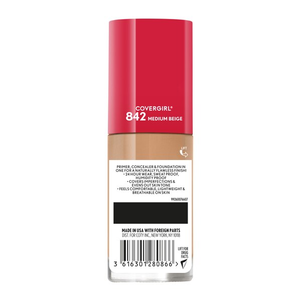 CoverGirl Outlast Extreme Wear 3-in-1 Full Coverage Liquid Foundation with SPF 18 Sunscreen
