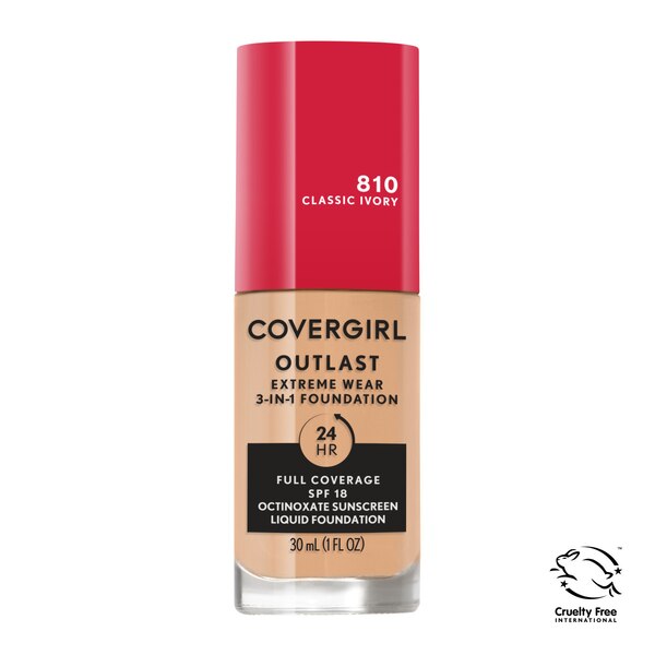 CoverGirl Outlast Extreme Wear 3-in-1 Full Coverage Liquid Foundation with SPF 18 Sunscreen