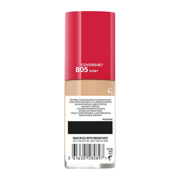 CoverGirl Outlast Extreme Wear 3-in-1 Full Coverage Liquid Foundation with SPF 18 Sunscreen