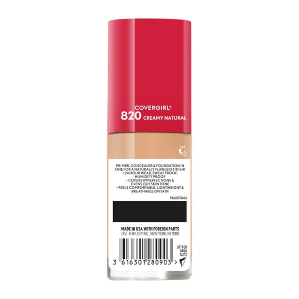 CoverGirl Outlast Extreme Wear 3-in-1 Full Coverage Liquid Foundation with SPF 18 Sunscreen