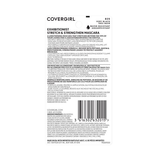 CoverGirl Exhibitionist Stretch & Strengthen Water-Resistant Mascara, Very Black
