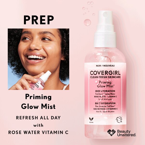 CoverGirl Clean Fresh Skincare Priming Glow Mist, 3.38 OZ
