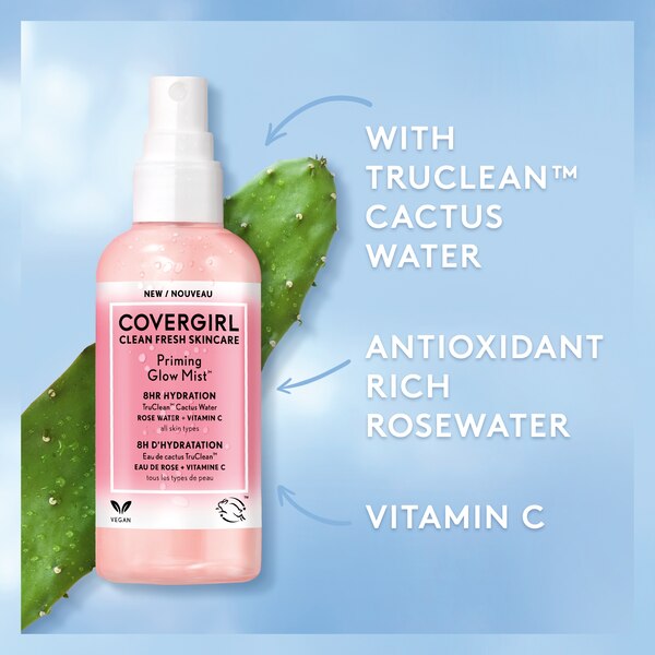 CoverGirl Clean Fresh Skincare Priming Glow Mist, 3.38 OZ