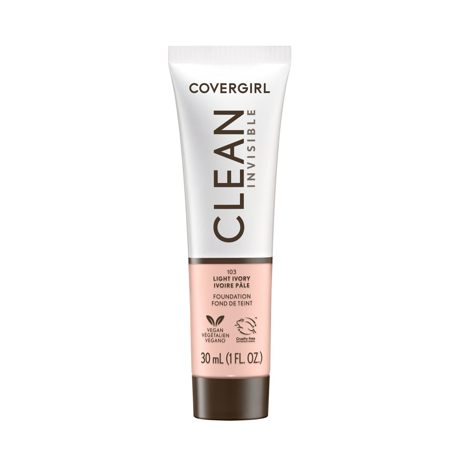 CoverGirl Clean Invisible Liquid Makeup, 103 Light Ivory