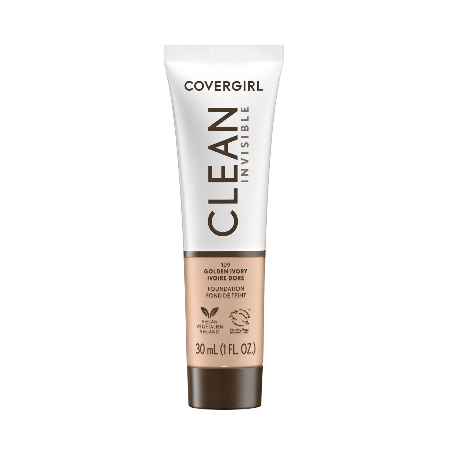 CoverGirl Clean Invisible Liquid Makeup, 109 Golden Ivory