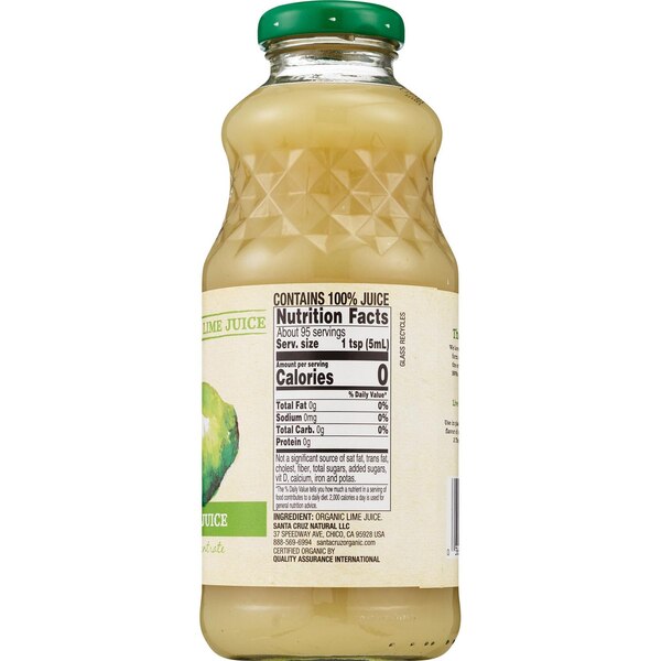 Santa Cruz, Organic 100% Pure Lime Juice, 16 oz