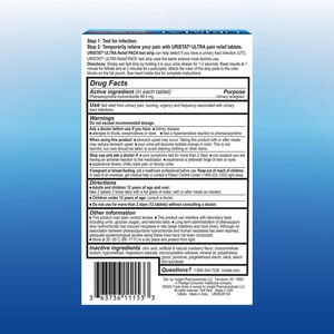 URISTAT UTI Relief Pak, Test For Infection + Pain Relief, 1 Strip, 12 CT