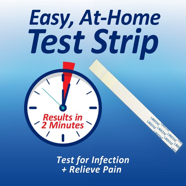 URISTAT UTI Relief Pak, Test For Infection + Pain Relief, 1 Strip, 12 CT