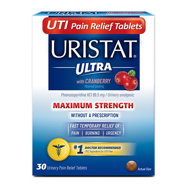 URISTAT Ultra UTI Pain Relief, With Cranberry Coating, 30 CT