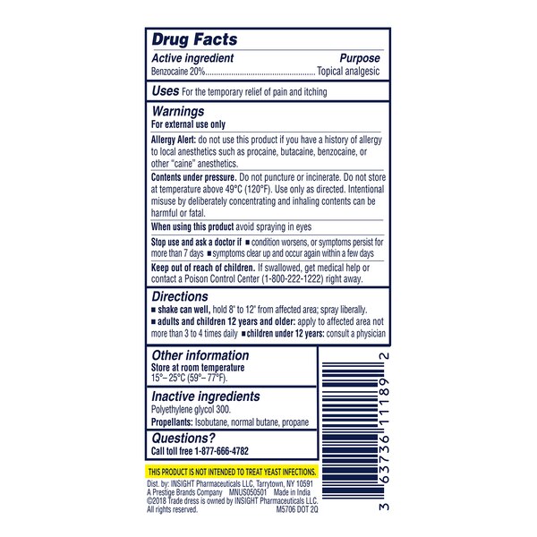 MONISTAT Care Maximum Strength Instant Itch Relief Spray, 2 OZ