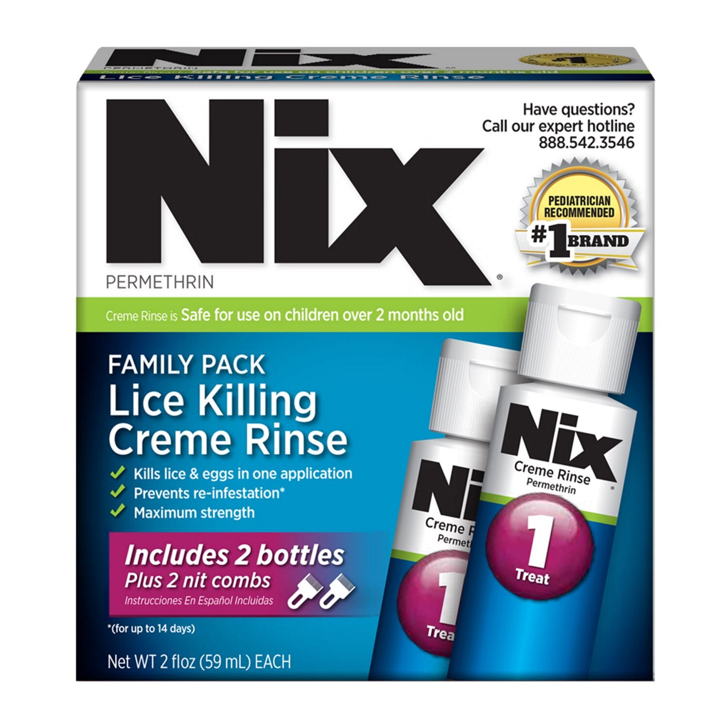 Nix Permethrin Lice Treatment Family Pack, 2 OZ EA