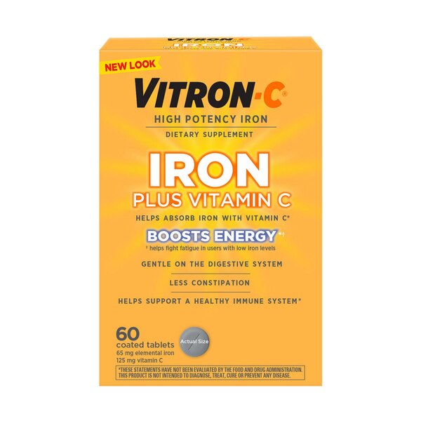 Vitron-C Iron plus Vitamin C 65mg, 60 CT