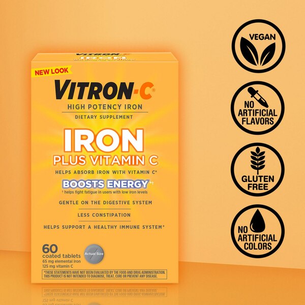 Vitron-C Iron plus Vitamin C 65mg, 60 CT
