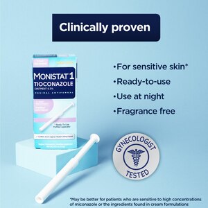 MONISTAT 1-Dose Yeast Infection Treatment, Prefilled Tioconazole Ointment Applicator