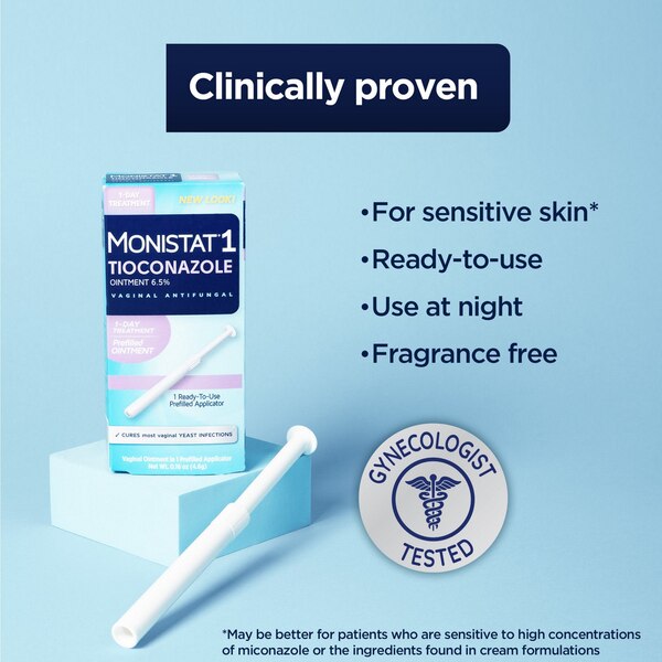 MONISTAT 1-Dose Yeast Infection Treatment, Prefilled Tioconazole Ointment Applicator