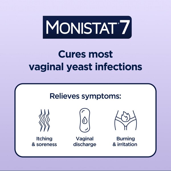 MONISTAT 7-Dose Yeast Infection Treatment, 7 Disposable Applicators & 1 Cream Tube