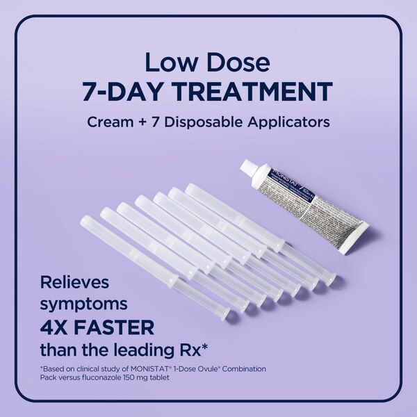 MONISTAT 7-Dose Yeast Infection Treatment, 7 Disposable Applicators & 1 Cream Tube