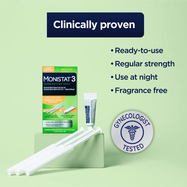 MONISTAT 3-Day Treatment Combination Pack Prefilled Cream
