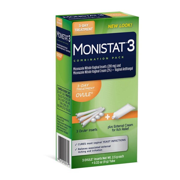 Monistat 3-Day Yeast Infection Treatment, Ovules + Itch Cream