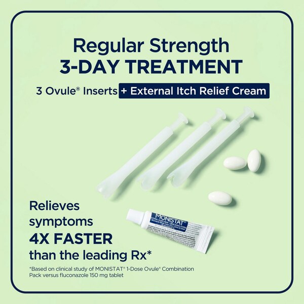 Monistat 3-Day Yeast Infection Treatment, Ovules + Itch Cream