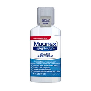 Mucinex Fast-Max Adult Cold Flu and Sore Throat Liquid, 6 OZ