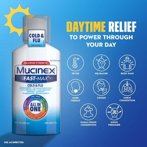 Mucinex Fast-Max - Jarabe para el resfrío grave, para adultos, 6 oz