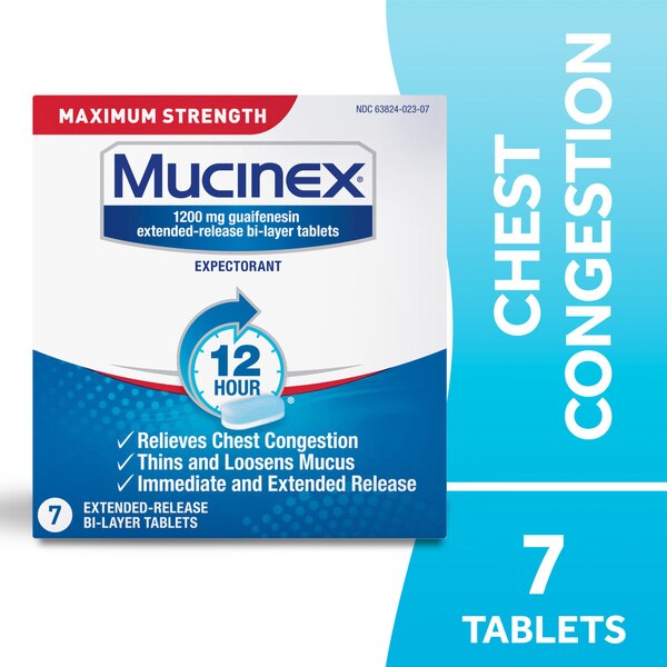 Mucinex Maximum Strength Chest Congestion Expectorant Tablets, 7 Count, 28 Count, 14 Count, 42 Count