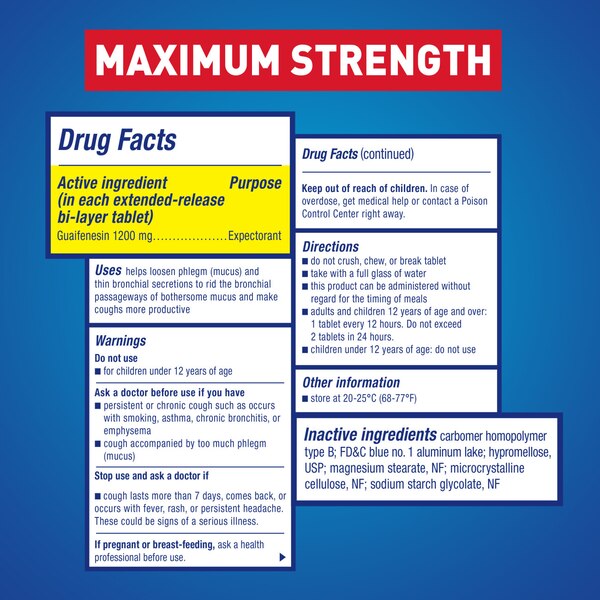 Mucinex Maximum Strength Chest Congestion Expectorant Tablets