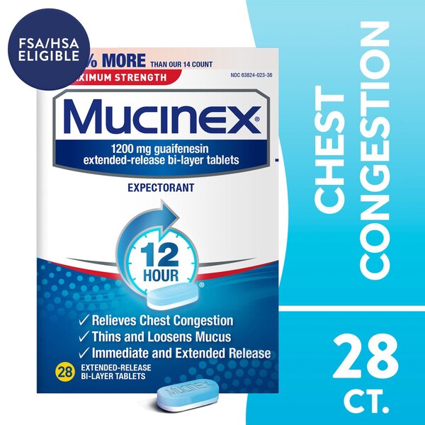 Mucinex Maximum Strength Chest Congestion Expectorant Tablets