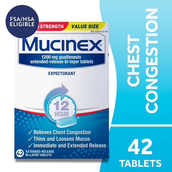 Mucinex Maximum Strength Chest Congestion Expectorant Tablets, 7 Count, 28 Count, 14 Count, 42 Count