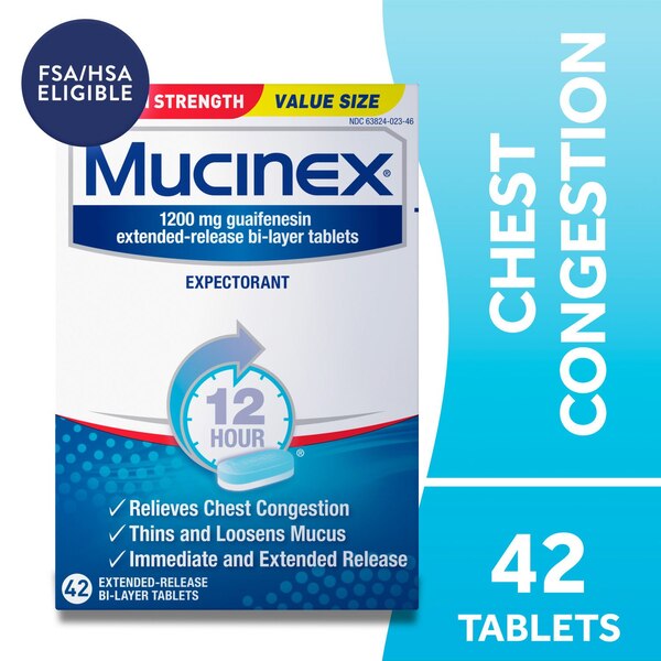 Mucinex Maximum Strength Chest Congestion Expectorant Tablets