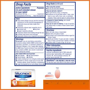 Mucinex D Expectorant and Nasal Decongestant Tablets, 18 Count, 36 Count