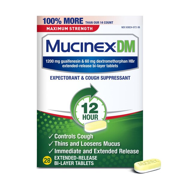 Mucinex DM Maximum Strength 12HR Expectorant and Cough Suppressant Tablets