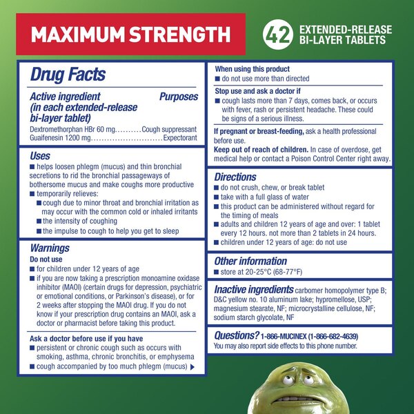 Mucinex DM Maximum Strength 12HR Expectorant and Cough Suppressant Tablets