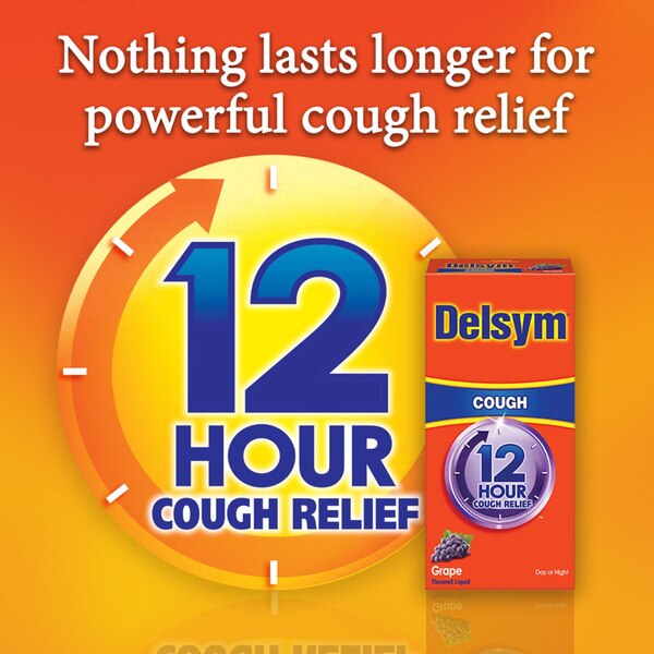 Delsym Adult Cough Suppressant Liquid, Grape Flavor, 5 OZ